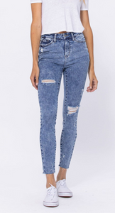 Curvy Sizes 14W - 24W Judy Blue Jeans | Anaheim Acid Wash Skinny Denim