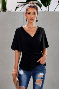 "Knot" Yours, Blouse - Black - Two Wild Roses Boutique