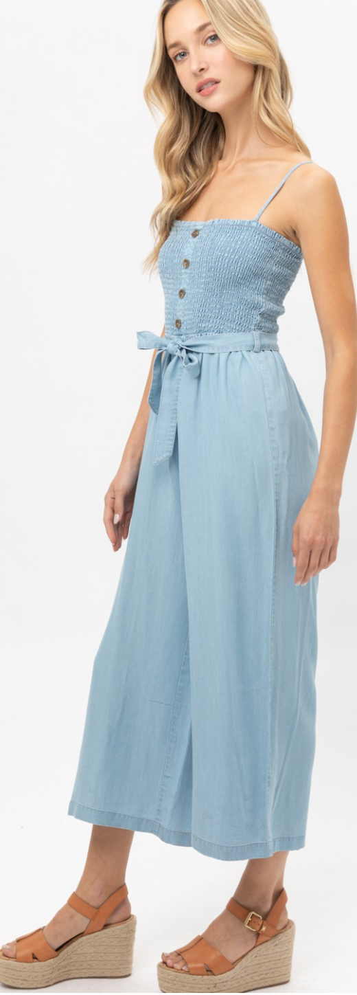 Calla Lily Jumpsuit, Baby Blue