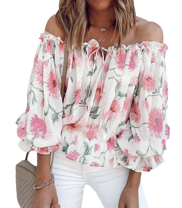 Floral off-the-shoulder blouse