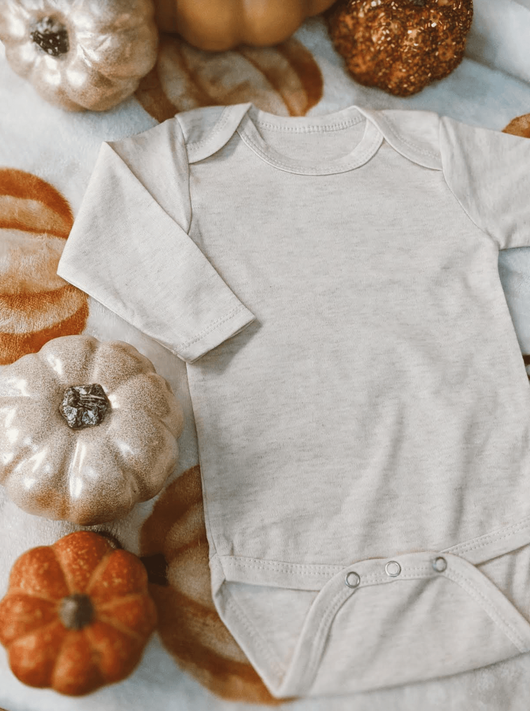 Baby Long Sleeve Onesie, Oatmeal, VSC Collection - Two Wild Roses Boutique