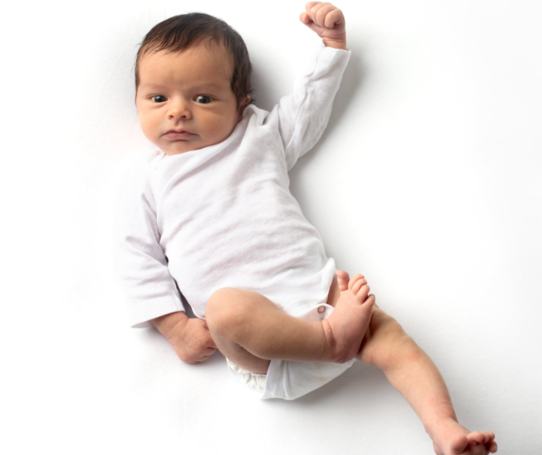 Newborn Long Sleeve Onesie, White, VSC Collection