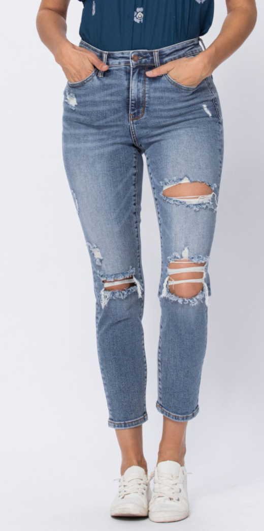 Curvy Sizes 14W - 24W Judy Blue Jeans | Hacienda High Rise Straight Fit Denim