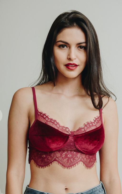 Red lace bralette