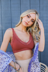 Escondido Seamless Lace Trimmed Bralette