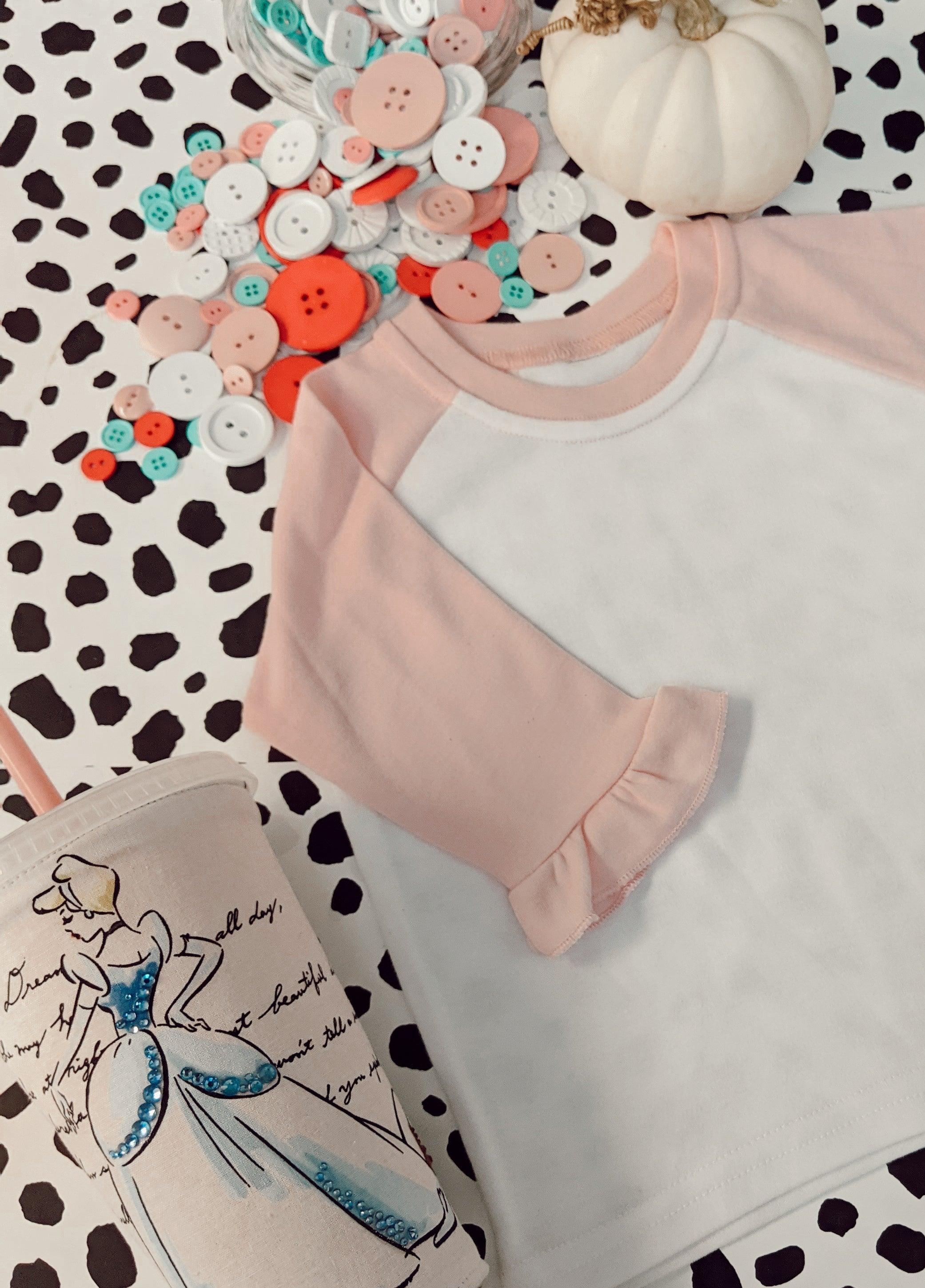 Baby's Pink Ruffle Sleeve Raglan, VSC Collection - Two Wild Roses Boutique